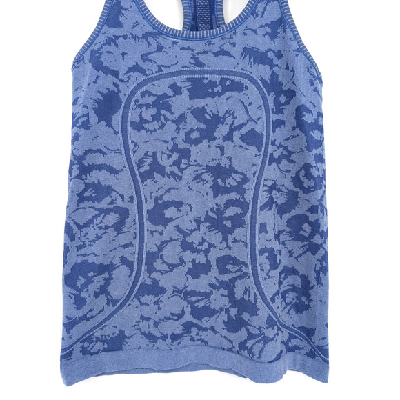 Lululemon Swiftly Tech Racerback Heathered Sapphire Blue Size 6 Gym Yoga Run - Picture 4 of 12